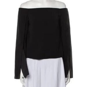 NWOT Kaufman Franco Black Off Shoulder Top Long Sleeve Sz XS